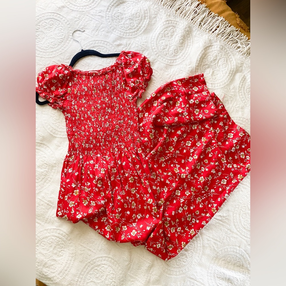 Red floral Maxi dress